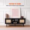 Rattan TV Stand for 55 Inch TV Bohemian Style Media Console with Storage Cabinets